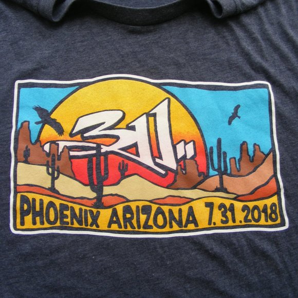 311 Concert Tshirt, M/L Heather Gray, 7.31.2018, Phoenix AZ, Short sleeves - Picture 2 of 7